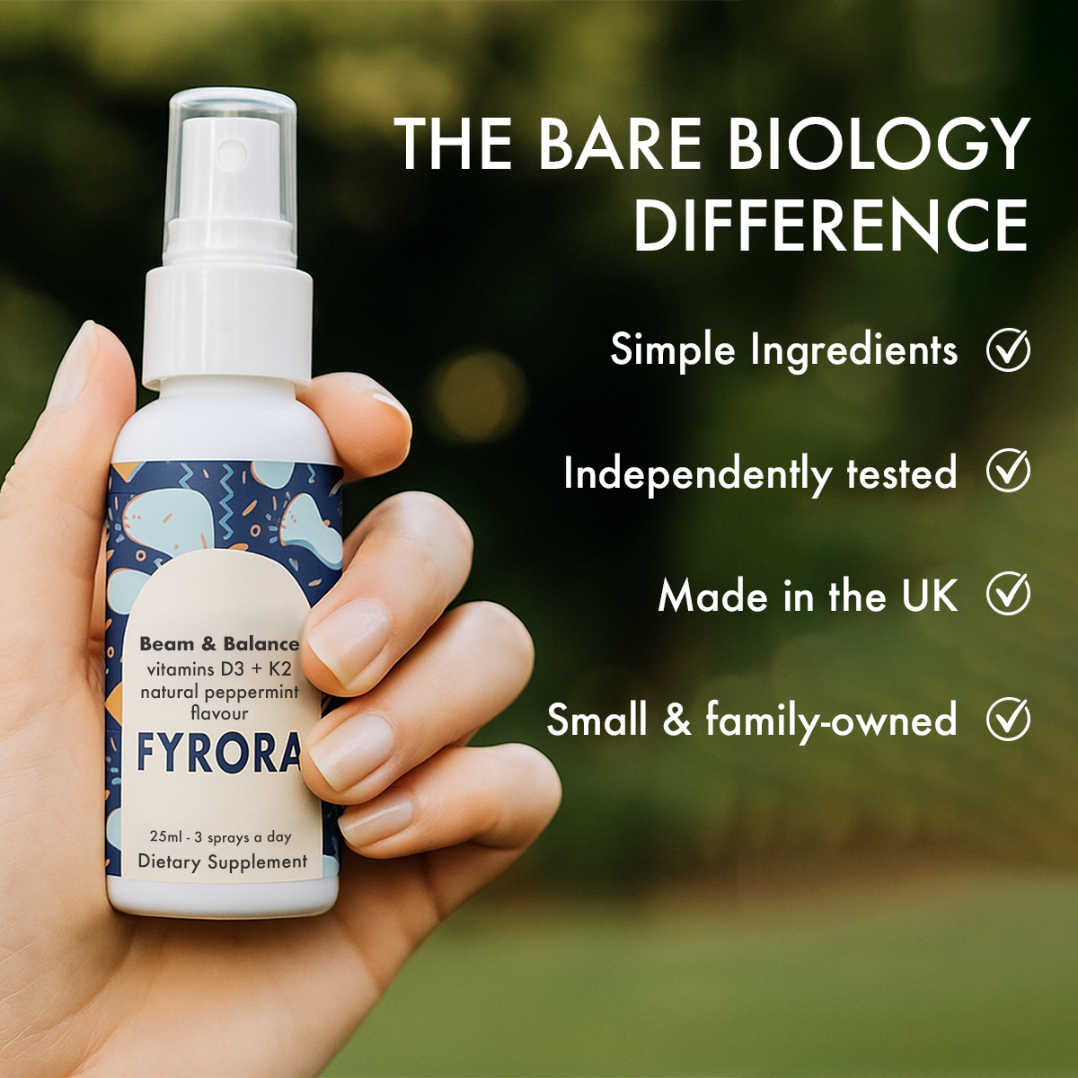 Fyrora® Beam & Balance Vitamin D3 with Vitamin K2 Spray