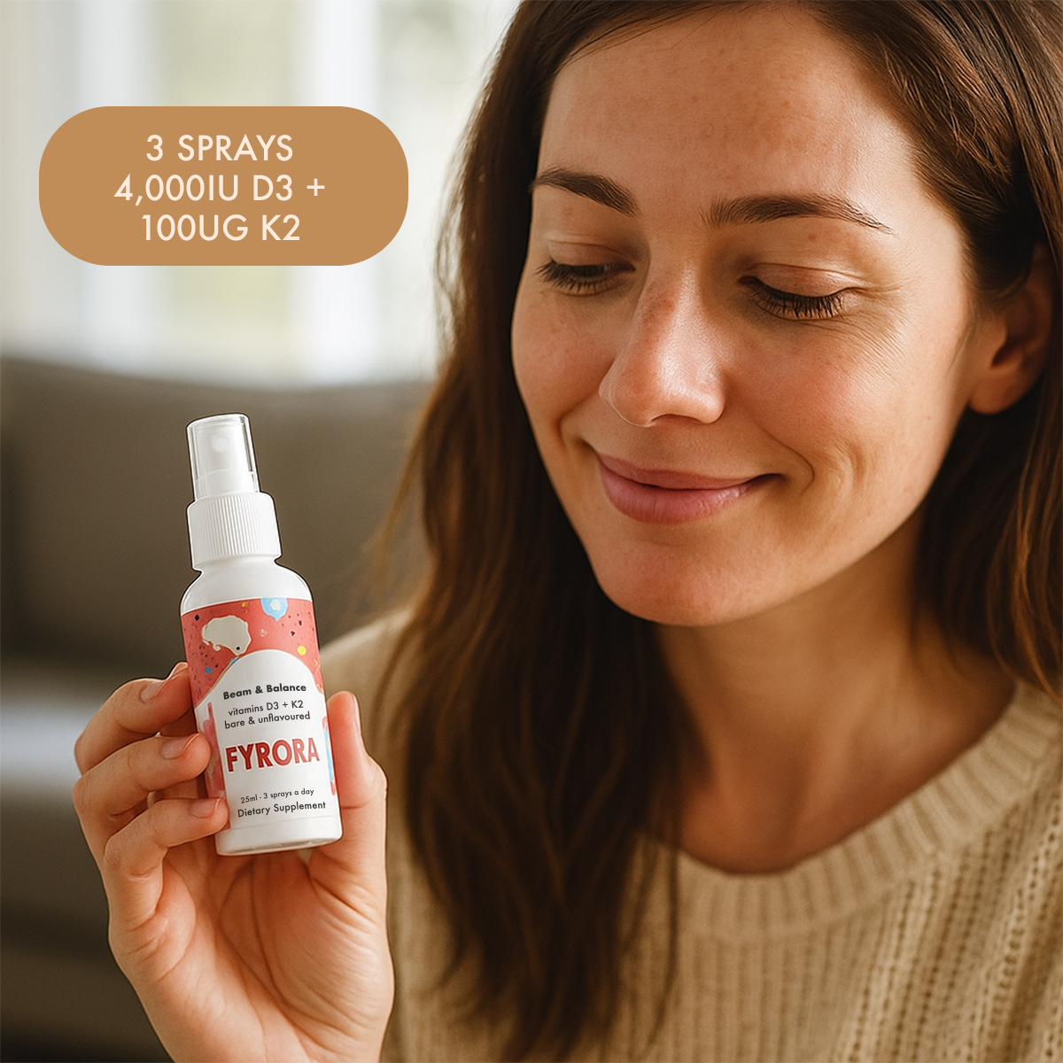 Fyrora® Beam & Balance Unflavoured Vitamin D3 + K2 Spray
